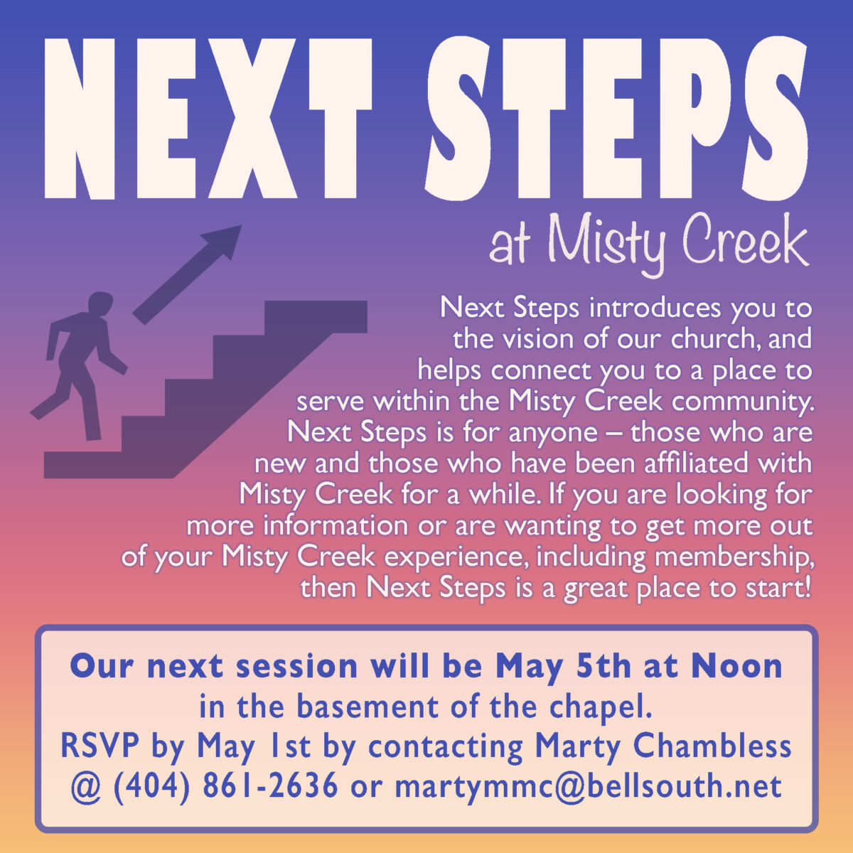 Next Steps! - Coming May 5th